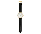 TONY+WILL Unisex 42mm Classic Leather Watch - Matte Gold/Black/White