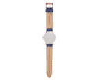 TONY+WILL Women's 36mm Classic Small Leather Watch - Gold/Navy/White