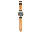 TONY+WILL Unisex 42mm Classic Leather Watch - Matte Gold/Black/White