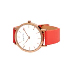 TONY+WILL Women's 42mm Classic Leather Watch - Rose Gold/Peach/White