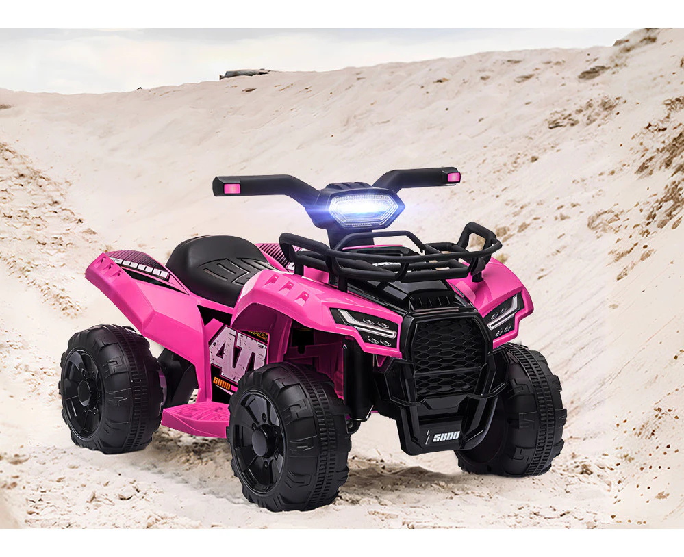 ALFORDSON Kids Ride On Car Electric ATV Toy 25W Motor W/ USB MP3 LED Light Pink