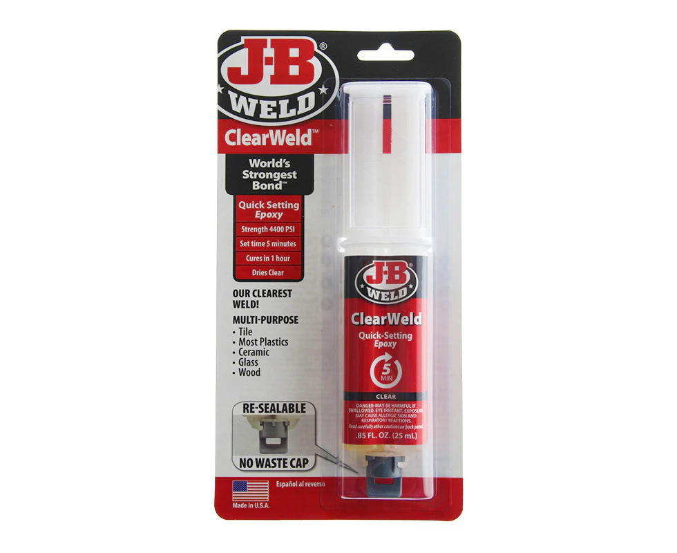 J-B Weld ClearWeld Quick Setting Epoxy Syringe