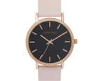TONY+WILL Women's 42mm Classic Leather Watch - Gold/Pink/Black