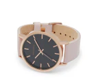 TONY+WILL Women's 42mm Classic Leather Watch - Gold/Pink/Black