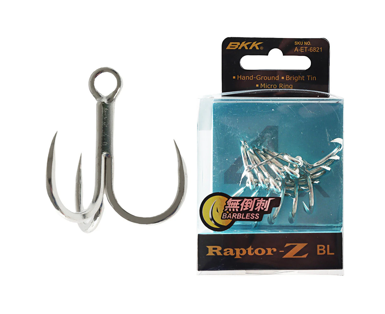 BKK Raptor-Z Barbless Treble Hook 2/0