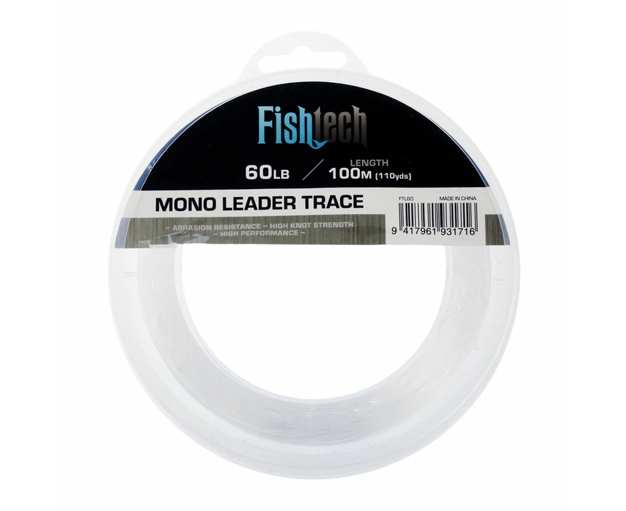 Fishtech Hi Tensile Mono Leader 60lb 100m