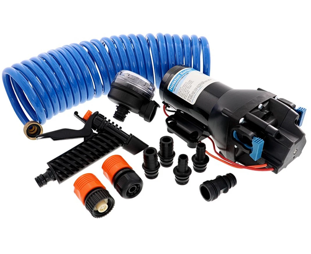 Jabsco Hotshot HD4 Washdown Kit with Strainer, Nozzle and Hose 12V 15LPM 60PSI