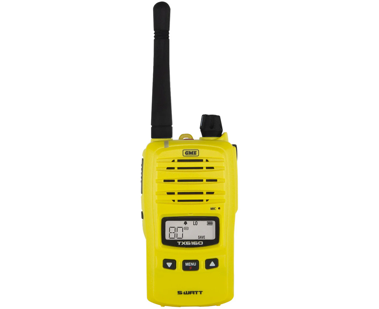 GME TX6160XY IP67 Handheld UHF CB Radio 5/1W Yellow