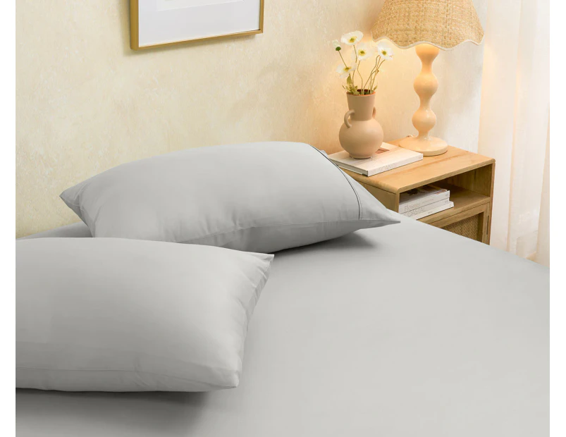 Sheraton Luxury 750 Thread Count Egyptian Cotton Blend Fitted Sheet & Pillowcase Set - Silver