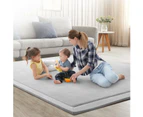 Grey 2CM Thick Baby Play Mat Coral Velvet Crawling Rug for Toddler Children