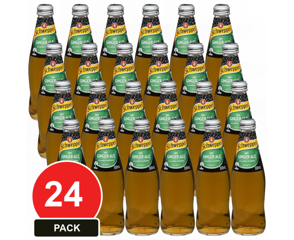 24 Pack, Schweppes 300ml Dry Ginger Ale