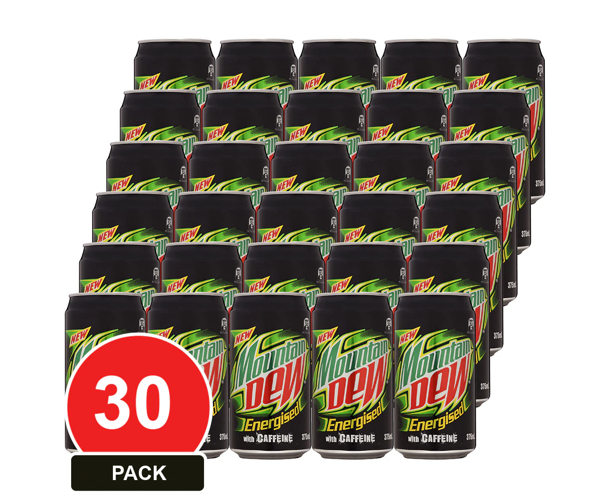 30 Pack, Schweppes 375ml Mountain Dew Cans 30pk