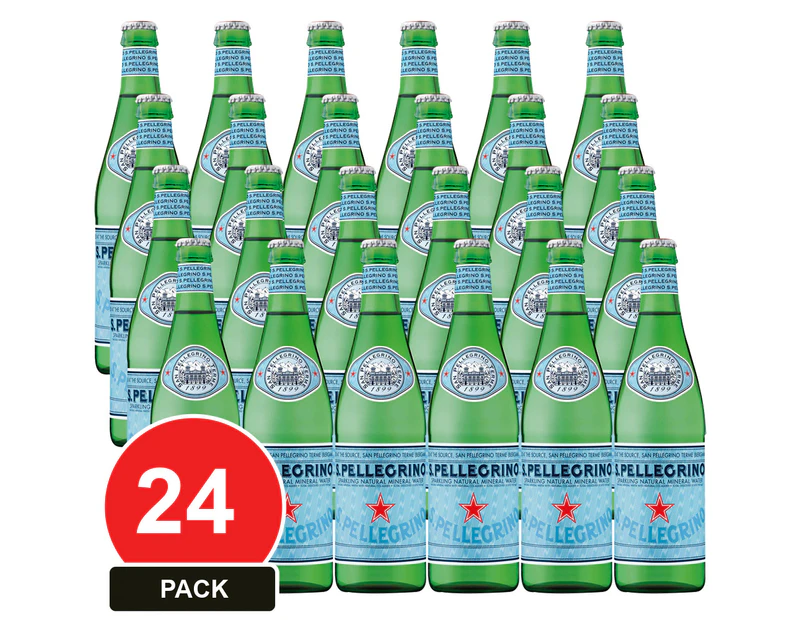 24 Pack, San Pellegrino 500ml Glass Sparkling Water