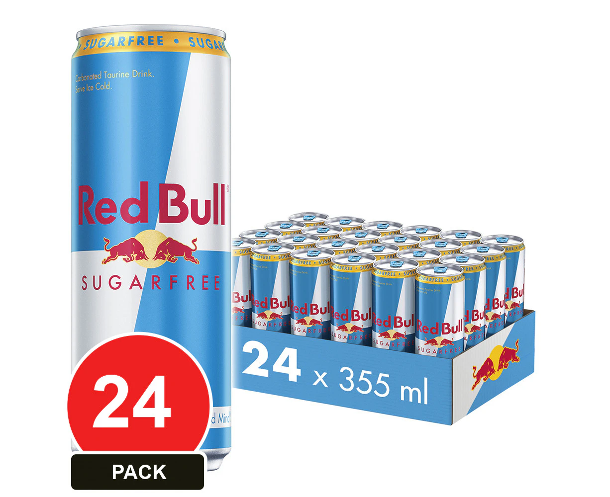 24 Pack, Red Bull 355ml Energy Drink Sugar Free Can