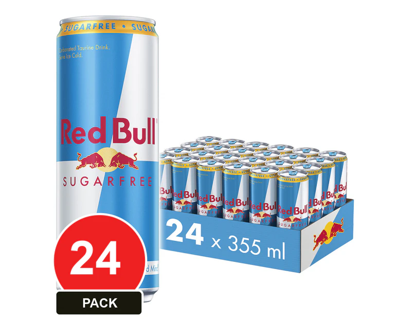 24 Pack, Red Bull 355ml Energy Drink Sugar Free Can