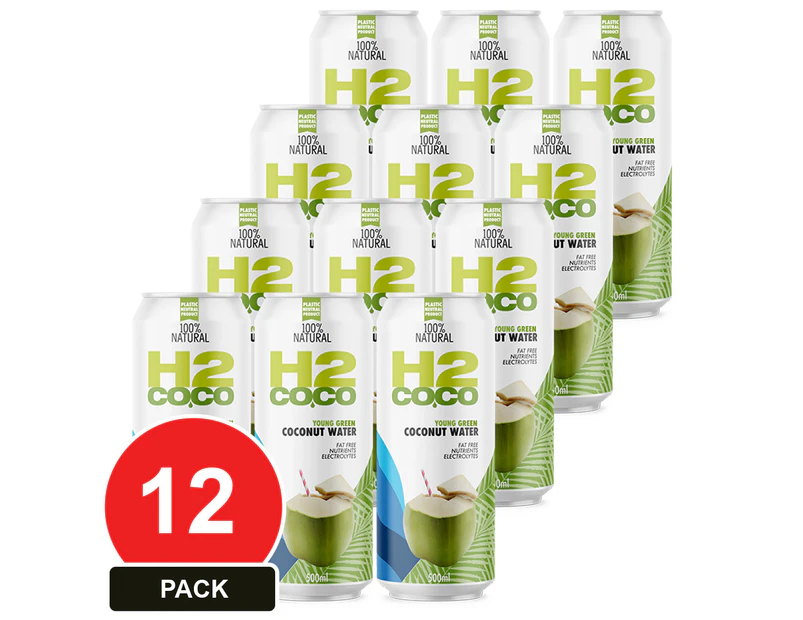 12 Pack, H2coco 500ml Pure Coconut Water