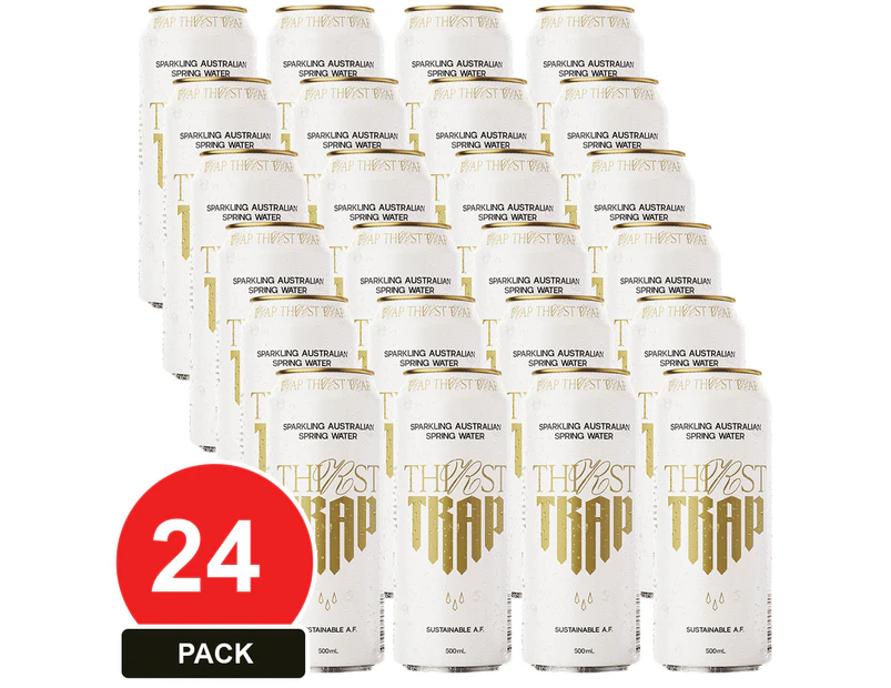 24 Pack, Thirst Trap Sparkling Spring Water 500ml 4pk