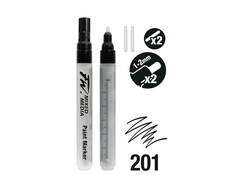 FW Mixed Media Paint Marker Twin Pack - 5.6ml barrel - 2mm Round