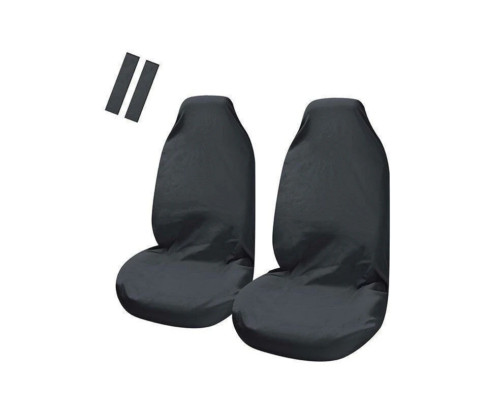 Universal Pulse Throwover Front Seat Covers - Bonus Seat Belt Buddies | Black