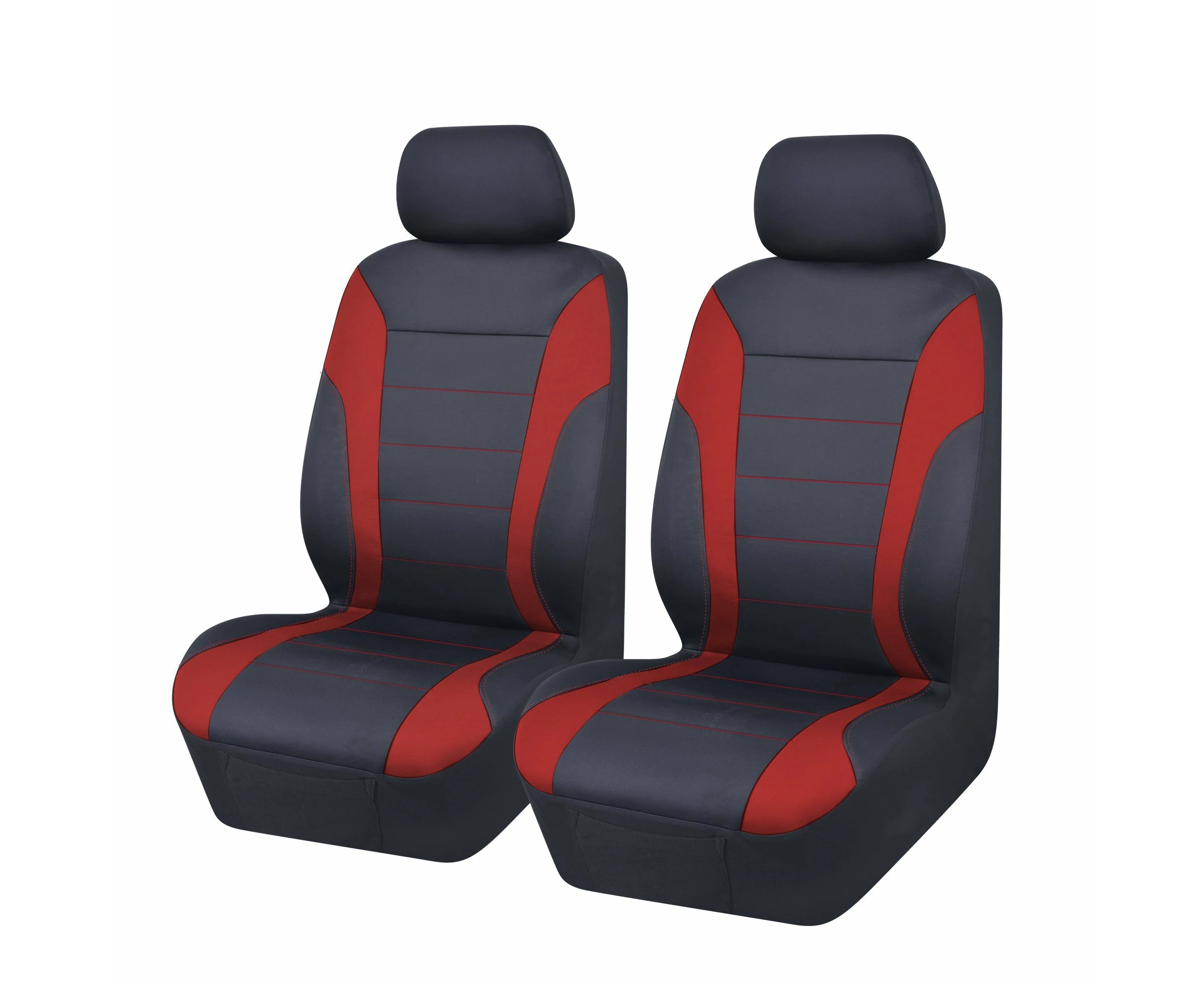 Universal Ultra Light Neoprene Front Seat Covers Size 30/35 | Black/Red