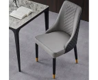 Hosea Leather Upholstered Dining Chair/Contemporary/Steel Legs/Grey