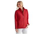 NONI B - Womens Vest - Quilted Fleece Vest - Red