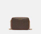 Michael Kors Jet Set Large Logo Crossbody Bag - Brown