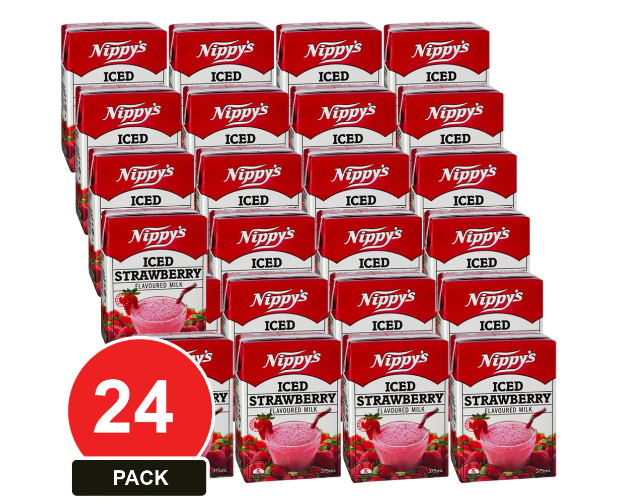 24 x 24 Pack, Nippy's 375ml Iced Strawberry Flavoured Milk