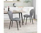 Giantex Dining Chairs Set of 2 Modern Kitchen Chairs Armless Chairs w/Padded Back & Metal Legs, Grey
