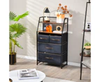 Giantex 4 Chest of Drawers Fabric Dresser Tower Tall Storage Cabinet w/Open Shelves Living Room Bedroom Entryway