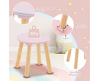 Giantex 2-in-1 Kids Vanity Table & Stool Set Makeup Dressing Table Princess Pretend Playset w/Removable Mirror & Drawer Pink