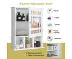 Giantex Wall-Mounted Bathroom Cabinet Mirror Medicine Cabinet Storage Organiser w/Adjustable Shelf & Doors White