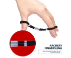 Adjustable Fingersling Archery Finger Sling For Recurve Bow Hunting Shooting Accessory Black M