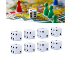 8Pcs 6 Sided Dice Set Educational Square Corner Dice Standard Game Dice Interactive Board Games Dice For Home Classroom White