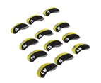 12Pcs Golf Club Head Covers Neoprene Scratch Proof Golf Club Head Protector For Outdoor Black And Yellow