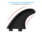 Tri Fin Thruster Set Nylon Plastic Surfboard Fins Fcs Single Head Fins Surfboard G5 (Black)