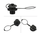 Black Plastic Inflatable Boat Replacement Air Valve 22.9Mm Outer Diameter