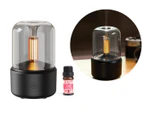 LED Ultrasonic Oil Diffuser Set Night Light Mist Humidifier Air Purifier with Essential Oil USB Black