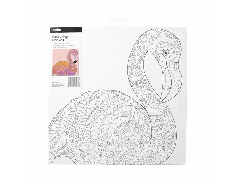 Colouring Canvas, Flamingo - Anko - White