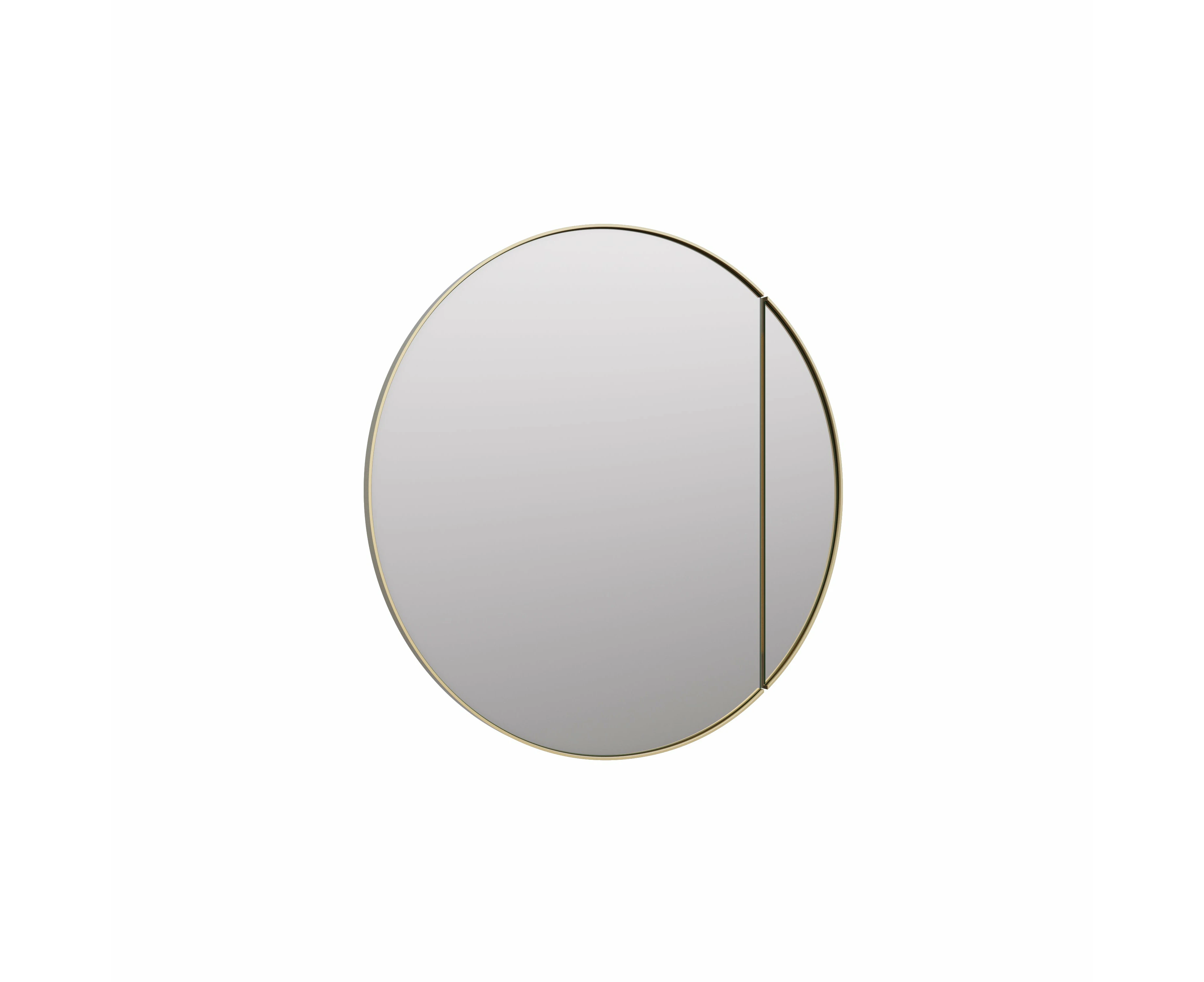 Future Glass Juno Round Mirror Cabinet 800mm - Satin Brass