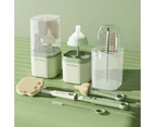 Baby Travel Milk Water Bottle Cleaning Brush Drying Storage 6PC Set Green
