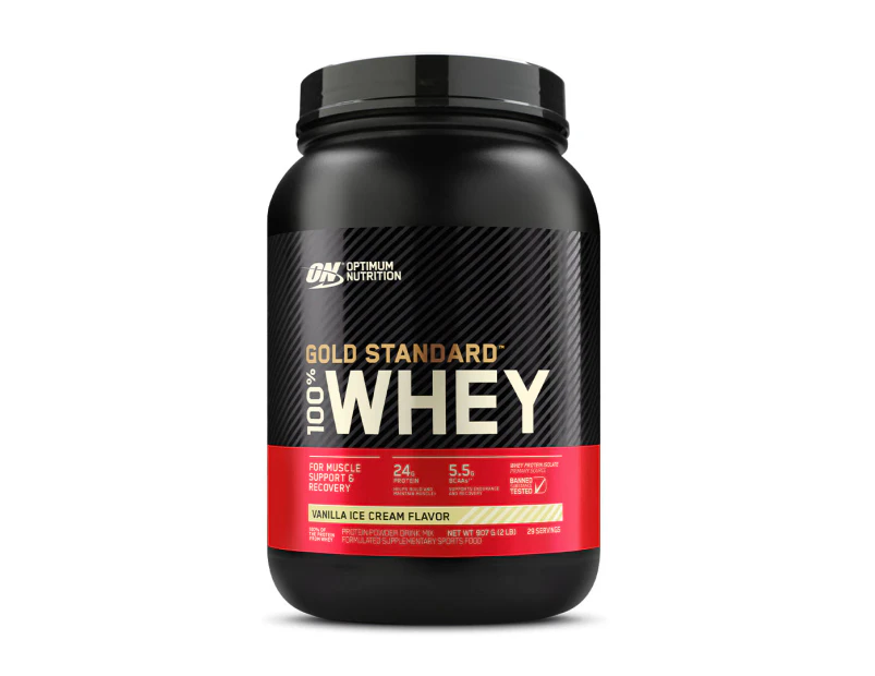 Optimum Nutrition Gold Standard 100% Whey Protein Powder Vanilla Ice Cream 907g / 29 Serves