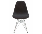 Replica Eames DSR Eiffel Chair | Fabric & Chrome - Charcoal