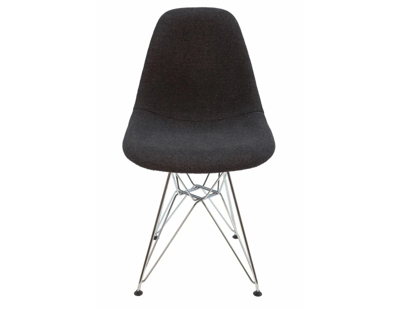 Replica Eames DSR Eiffel Chair | Fabric & Chrome - Charcoal