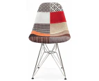 Replica Eames DSR Eiffel Chair | Fabric & Chrome - Multicoloured V2