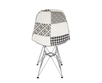 Replica Eames DSR Eiffel Chair | Fabric & Chrome - Multicoloured V3