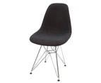 Replica Eames DSR Eiffel Chair | Fabric & Chrome - Charcoal