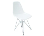 Replica Eames DSR Eiffel Chair | Plastic & Chrome - White