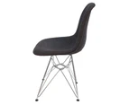 Replica Eames DSR Eiffel Chair | Fabric & Chrome - Charcoal