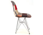 Replica Eames DSR Eiffel Chair | Fabric & Chrome - Multicoloured V2